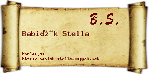 Babiák Stella névjegykártya