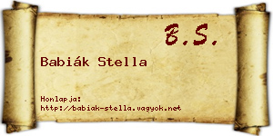 Babiák Stella névjegykártya